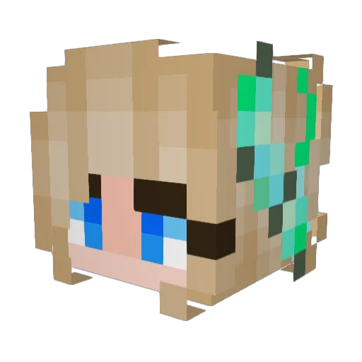 Schneeweisschen_ Minecraft avatar head, 3D render