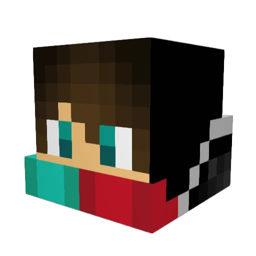 Schneko3 Minecraft avatar head, 3D render