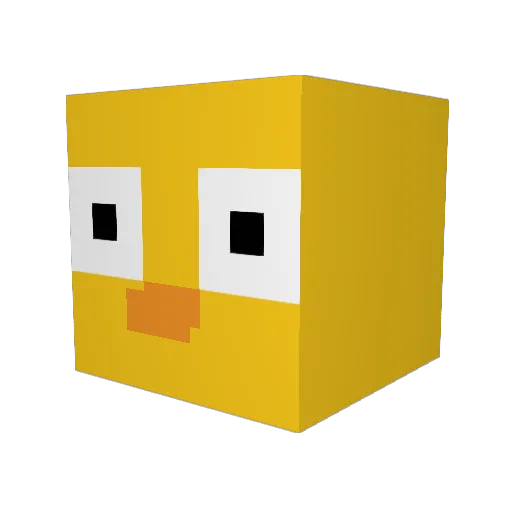 SchnellEnte Minecraft avatar head, 3D render