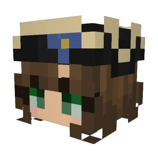Schnitzelina Minecraft avatar head, 3D render