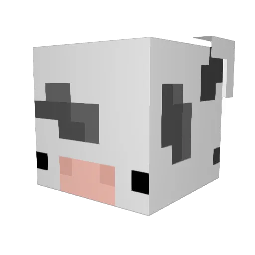 SchokoMilchKuh Minecraft avatar head, 3D render