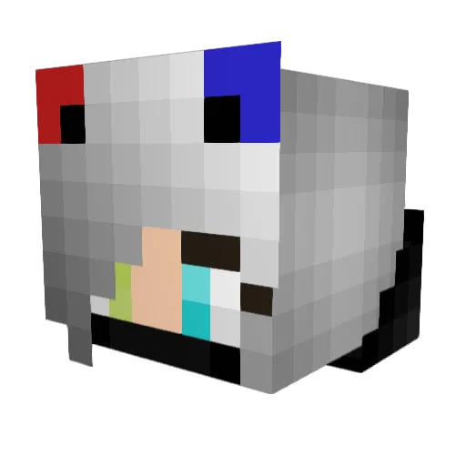 SchoolIsFun Minecraft avatar head, 3D render
