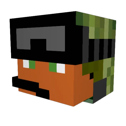 Schorek Minecraft avatar head, 3D render