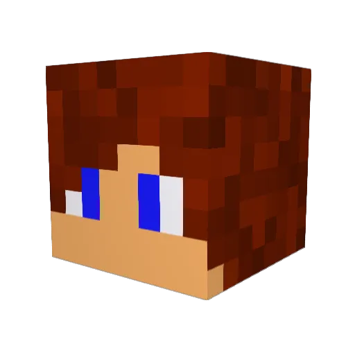 Schowany Minecraft avatar head, 3D render