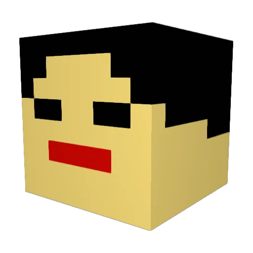 SchpanTTV Minecraft avatar head, 3D render