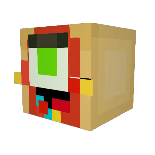 Schribble Minecraft avatar head, 3D render