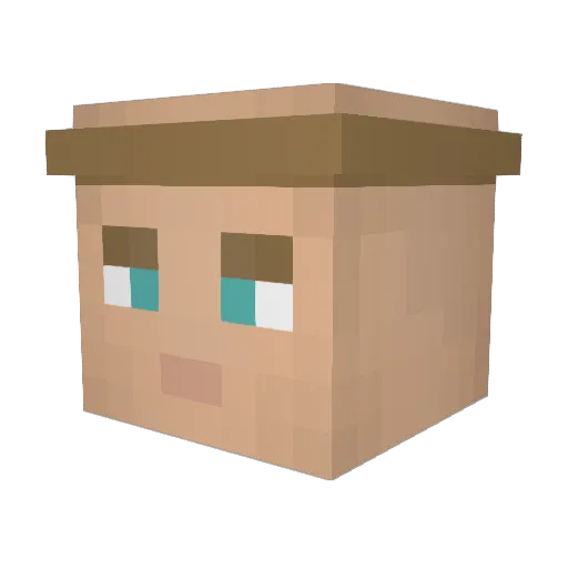 SchriockB Minecraft avatar head, 3D render