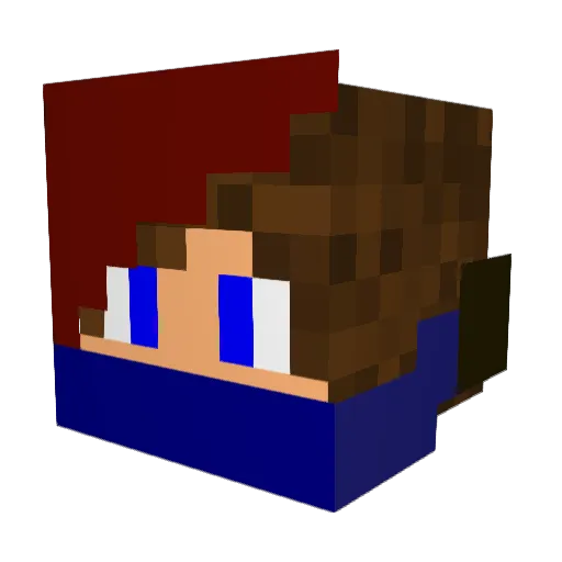 Schrism Minecraft avatar head, 3D render