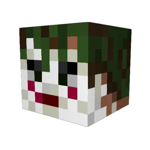 Schteek Minecraft avatar head, 3D render