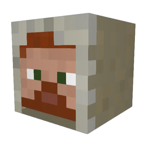 Schtefanou Minecraft avatar head, 3D render