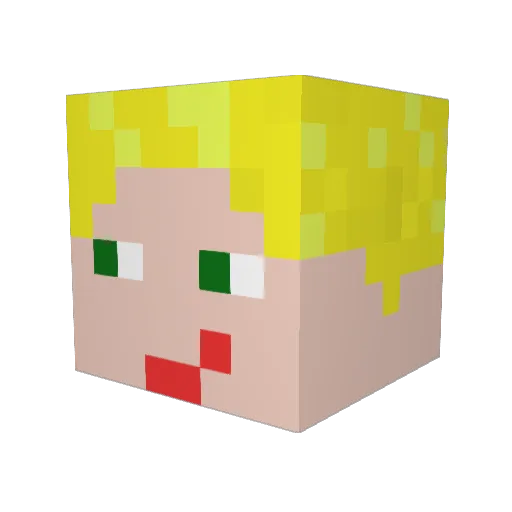 Schtiix Minecraft avatar head, 3D render