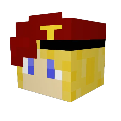 Schulischa Minecraft avatar head, 3D render