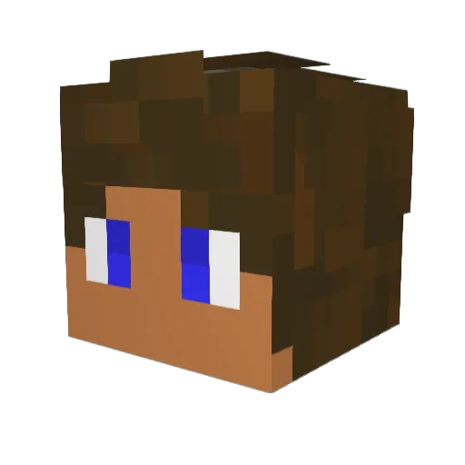 Schumbra Minecraft avatar head, 3D render