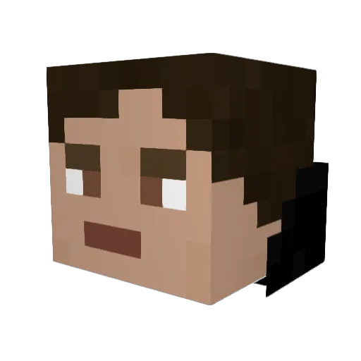 Schuriken Minecraft avatar head, 3D render