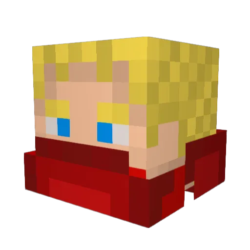 SchwarzWeiss Minecraft avatar head, 3D render