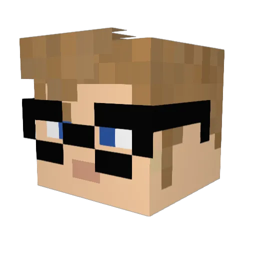 Schweik Minecraft avatar head, 3D render