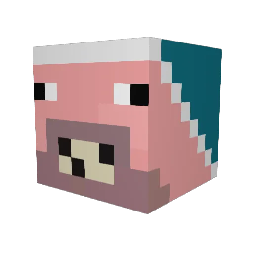 Schweindini Minecraft avatar head, 3D render