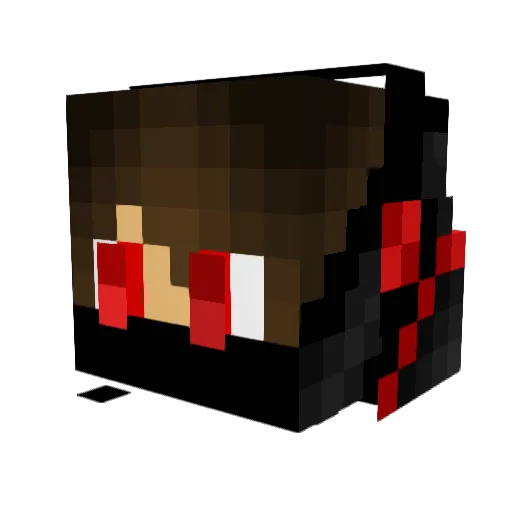 Schwertosaka Minecraft avatar head, 3D render