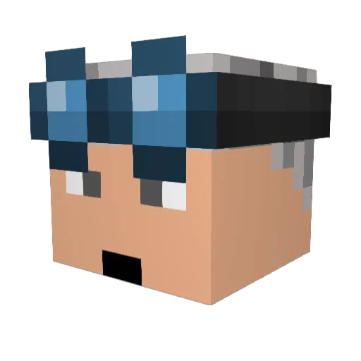 SciHide Minecraft avatar head, 3D render