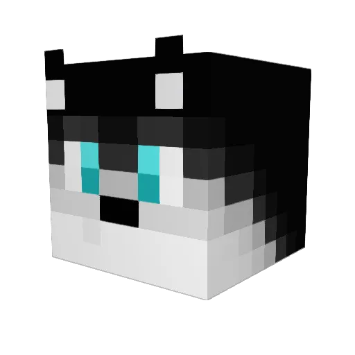 SciPhiFox Minecraft avatar head, 3D render