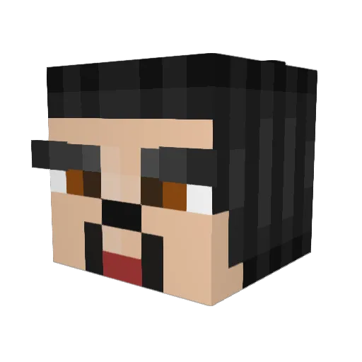 Sci_fi Minecraft avatar head, 3D render
