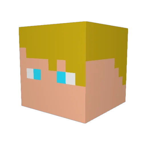 Sciao Minecraft avatar head, 3D render