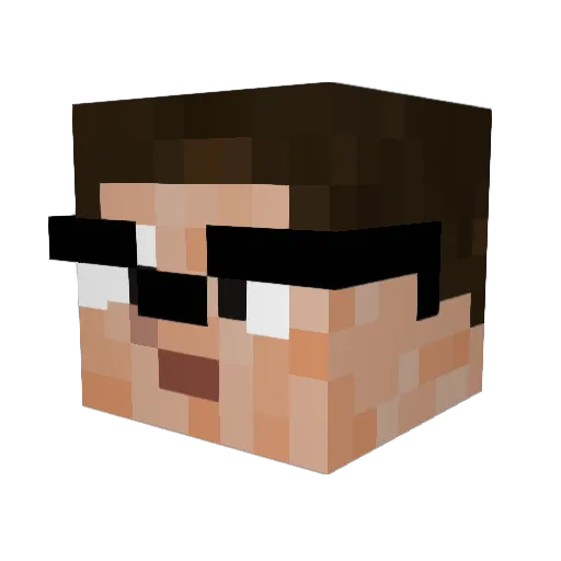 Sciencei Minecraft avatar head, 3D render