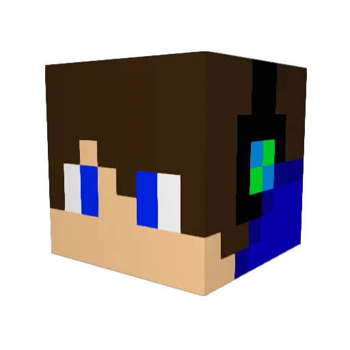 Scientist2_0 Minecraft avatar head, 3D render