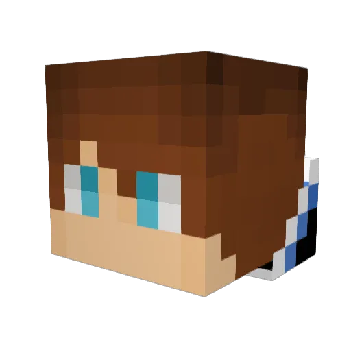 Scimpty Minecraft avatar head, 3D render