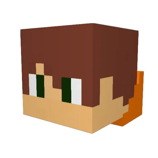 Scitimar Minecraft avatar head, 3D render