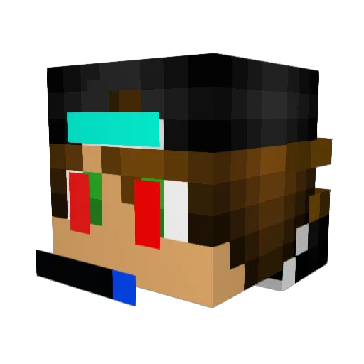 Sckuarex Minecraft avatar head, 3D render