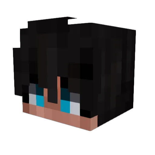 Sclne Minecraft avatar head, 3D render