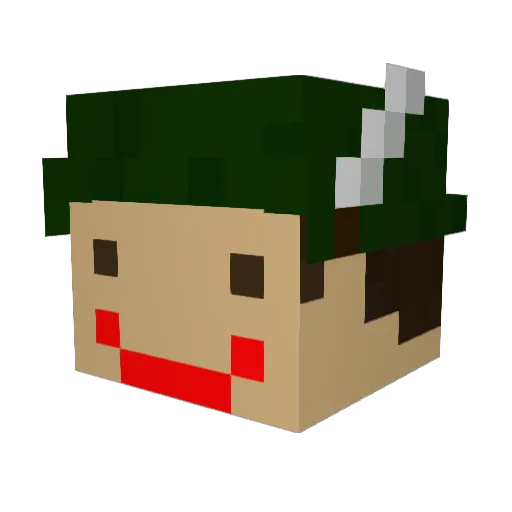 Scnitzelman Minecraft avatar head, 3D render