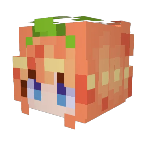Scollic Minecraft avatar head, 3D render
