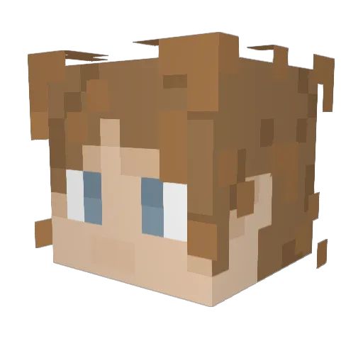 Scolx Minecraft avatar head, 3D render