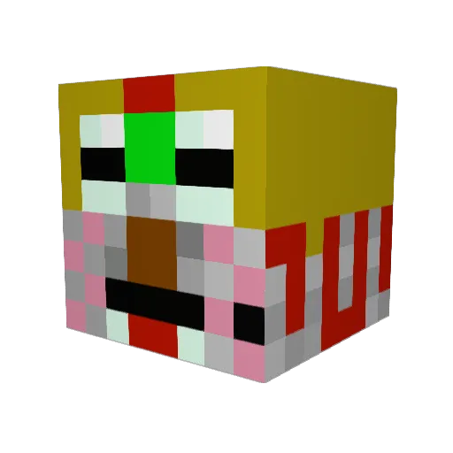 Scootevil Minecraft avatar head, 3D render