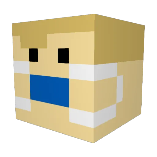 Scootroo Minecraft avatar head, 3D render