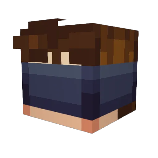 Scootuhr Minecraft avatar head, 3D render