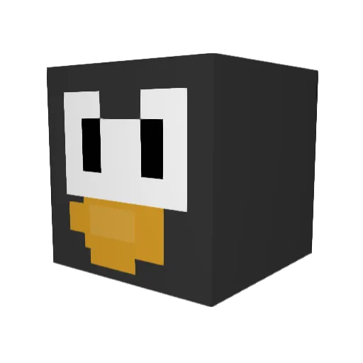 ScootyPenguin Minecraft avatar head, 3D render
