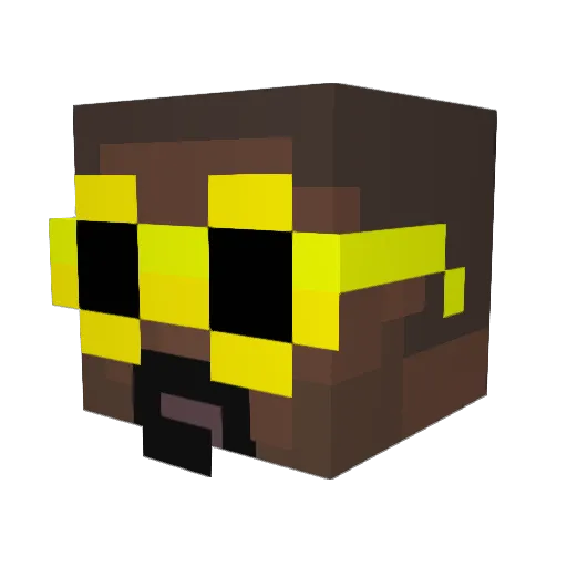 Scopperino Minecraft avatar head, 3D render