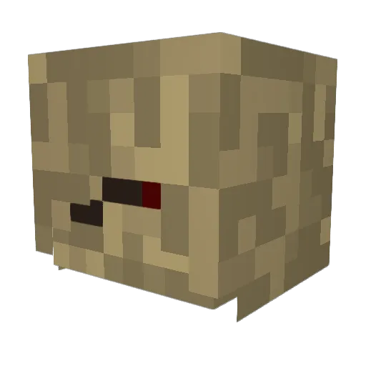 Scorcsh Minecraft avatar head, 3D render