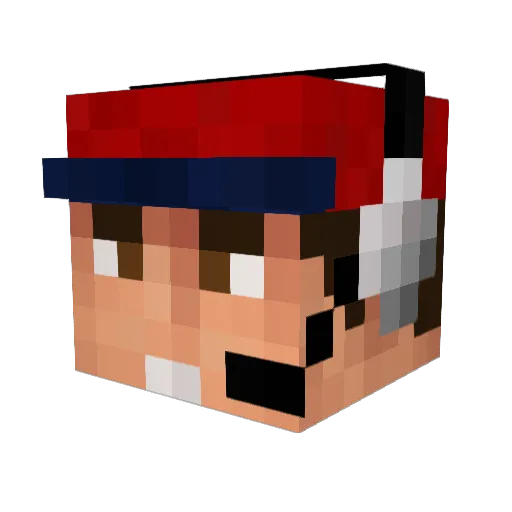 ScoutTV Minecraft avatar head, 3D render