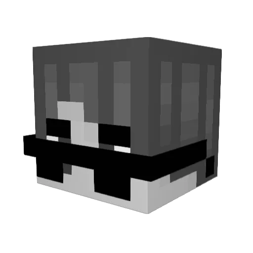 Scowced Minecraft avatar head, 3D render