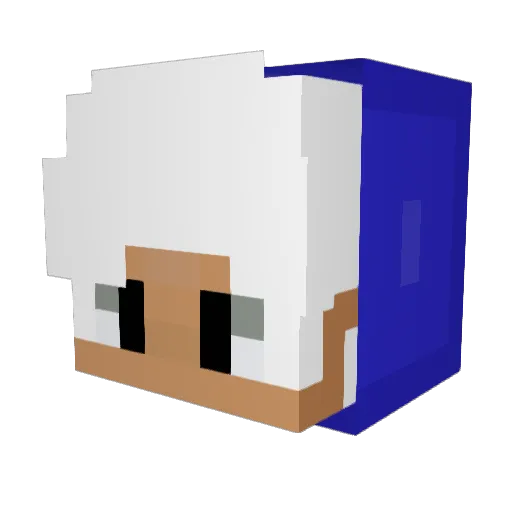 Scqffolding_ Minecraft avatar head, 3D render