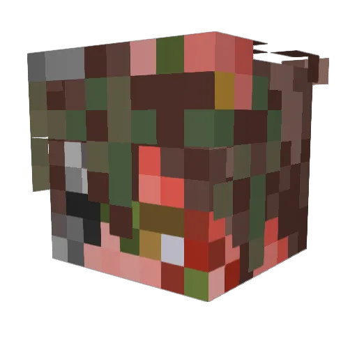 Scr1bbleD1bble Minecraft avatar head, 3D render
