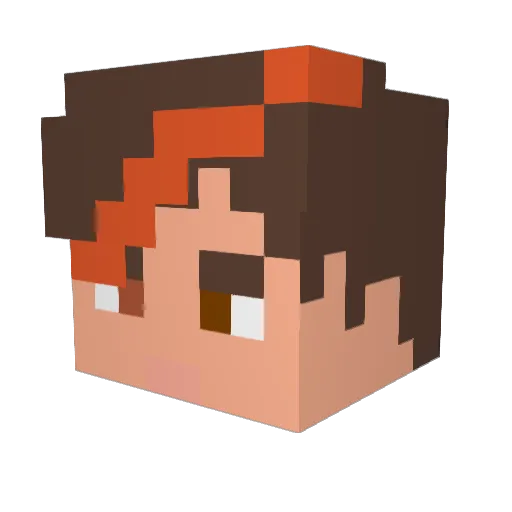 Scrapy_Kat Minecraft avatar head, 3D render