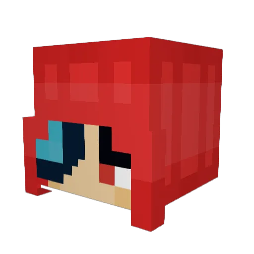 Scraqqo Minecraft avatar head, 3D render