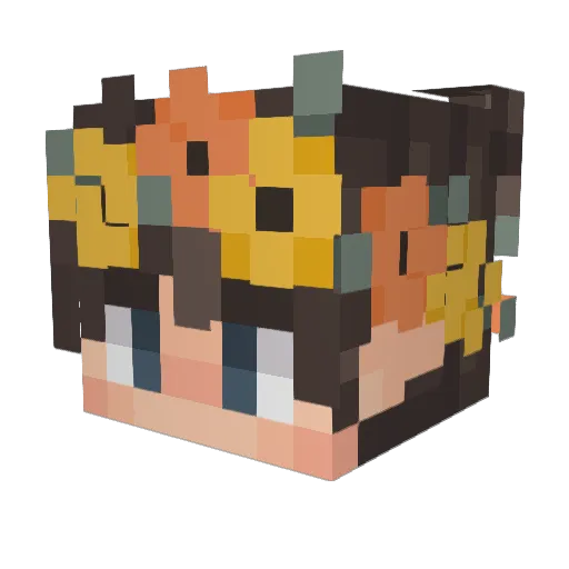 ScreamingMime33 Minecraft avatar head, 3D render