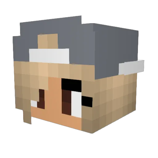 ScreamingPupper Minecraft avatar head, 3D render