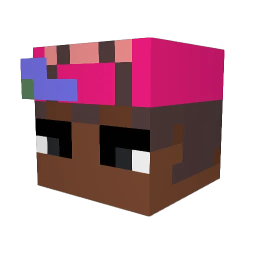 Screamu Minecraft avatar head, 3D render